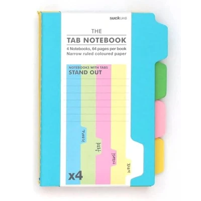 Abbildung von Suck UK A6 Notizbuch mit Registerkarten, Revision Planner Trennwänden, Schulbedarf &amp; Bürozubehör, To Do Liste, oder Wochenplaner, 4 Stück, liniert, Notizblöcke, Farbe