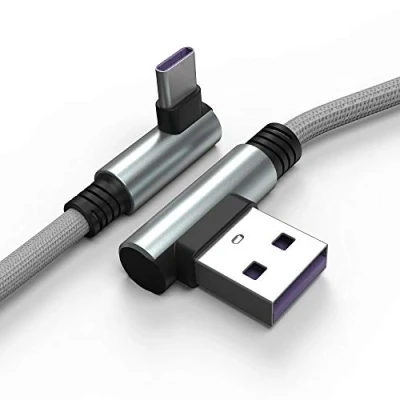 Abbildung von TECHGEAR USB C kabel, [30 cm] 90 Grad rechtwinkliges kabel passt Samsung Note 20, 10/9/8/7, Tab A7, A8 10.5, A9 / Plus, S6 Lite, S7, S8, S9, FE, usw