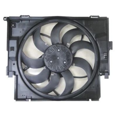 Abbildung von NRF 47656 Lüfter 485 12 400 mit Kühlerlüfterrahmen (Zarge), bürstenloser Motor BMW: 3 Touring