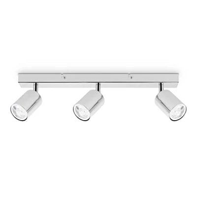 Abbildung von Dehobo LED Deckenstrahler Schwenkbar 350 3 Flammig Deckenleuchte GU10 Strahler Chrom Deckenlampe Spot für Küche Wohnzimmer Schlafzimmer, Nein Leuchtmittel
