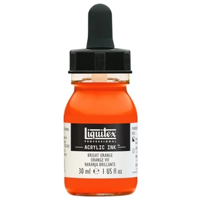 Abbildung von Liquitex 4260720 flüssige Professional Acrylfarben Ink, Tusche, 30 ml, hochpigmentierte Airbrushfarbe, Hell Orange