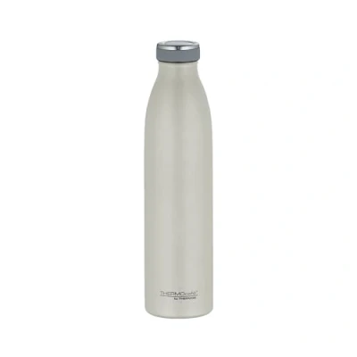 Abbildung von THERMOcafé by THERMOS TC BOTTLE beige matt 0,75l, Edelstahl Isolierflasche kohlensäurefest, 12h heiß 24h kalt, Auslaufsicher, für Schule, Unterwegs &amp; Büro