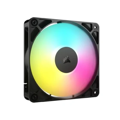 Abbildung von CORSAIR RS120 ARGB 120mm PWM Lüfter Daisy Chain Verbindung Geräuscharm Magnetisches Dome Lager Einzelpackung Schwarz