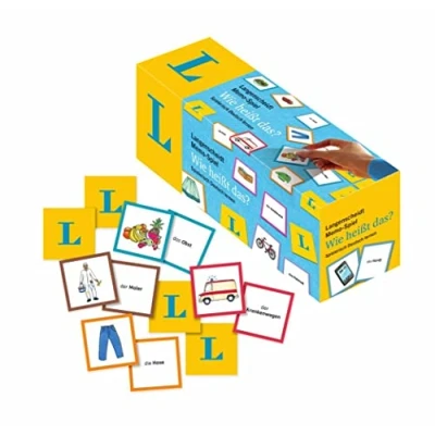 Abbildung von Langenscheidt Memo Spiel &quot;Wie heißt das?&quot; in einer Box mit 200 Karten und Spielanleitung: Spielerisch Deutsch lernen (Langenscheidt Spiele)