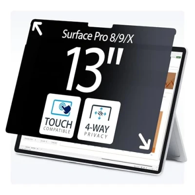 Abbildung von StarTech.com 4 Wege Blickschutz für 13 Zoll Surface Pro 8/9/X Laptop, Hoch /Querformat, Touch fähig, +/ 30 Grad Blickwinkel