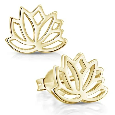 Abbildung von MATERIA Damen Ohrstecker Lotusblume Gold 925 Silber Modeschmuck vergoldet SO 208