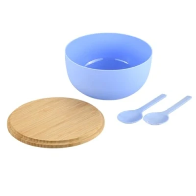 Abbildung von KESPER® Salatschüssel »Salatschale mit Deckel und Salatbesteck«, 4 tlg., aus Polypropylen, FSC® zertifiziertem Bambus