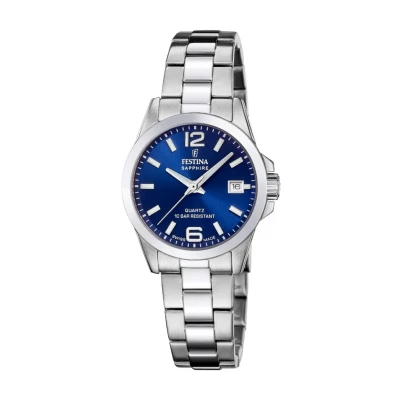 Abbildung von Festina Quarzuhr, Armbanduhr, Damenuhr, Swiss Made, Edelstahlarmband, analog, Tag