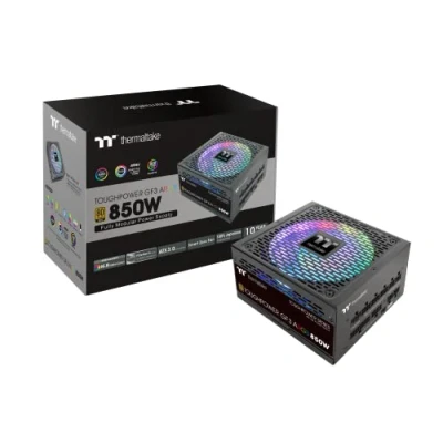 Abbildung von Thermaltake Toughpower GF3 ARGB 850W PC ATX 3.0 Netzteil PCIe Gen 5.0 80 Plus Gold voll modular leiser 140 Lüfter EU Zertifiziert