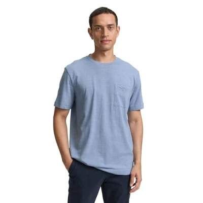 Abbildung von TOM Tailor Tshirt basic, Herren, Größe: Large, White dove blue injected