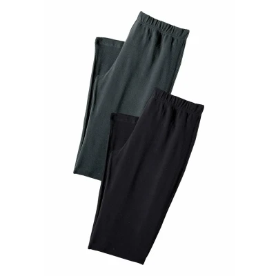 Abbildung von Lascana 2 PACK Leggings Hosen anthrazitmeliert/schwarz, Damen, Größe: 52/54, Anthrazit meliert/schwarz