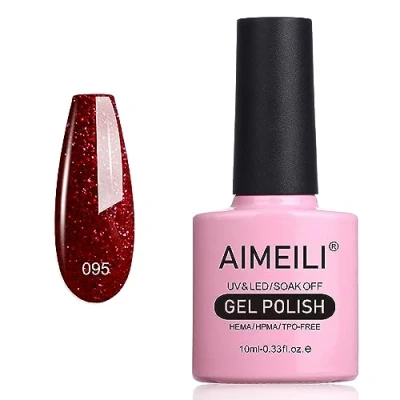 Abbildung von AIMEILI UV LED Gellack ablösbarer Glitzer Gel Nagellack Schimmer Polish (095)