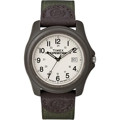 Abbildung von Timex Herren Expedition Camper Grüne Nylon/Lederband Uhr T49101