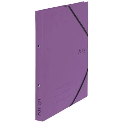 Abbildung von VON Leitz Ringbuch A4, Karton, Mit 2 Ringen und Gummibandverschluss, 25 mm Rückenbreite, Für 140 Blatt, Ringmechanik, Schule, Studium &amp; Zuhause, 5 Stück, Violett, 30120065