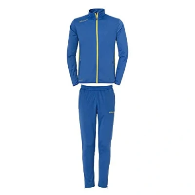 Abbildung von Uhlsport Kinder Essential Classic Trainingsanzug, Azurblau/limonengelb, 116 EU