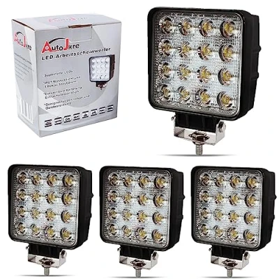 Abbildung von 48W LED Arbeitsscheinwerfer Zusatzscheinwerfer 4560 Lumen Flutlicht Reflektor worklight Scheinwerfer Arbeitslicht 4inch 40mm Dicke für Traktor Bagger offroad SUV ATV UTE UTV 12V 24V (4)
