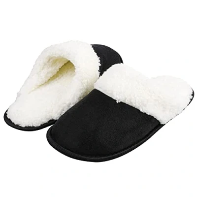 Abbildung von riemot Hausschuhe Herren Damen Warme Plüsch Pantoffeln Winter Memory Foam Rutschfeste Kuschelige Flauschige Slipper für Indoor &amp; Outdoor