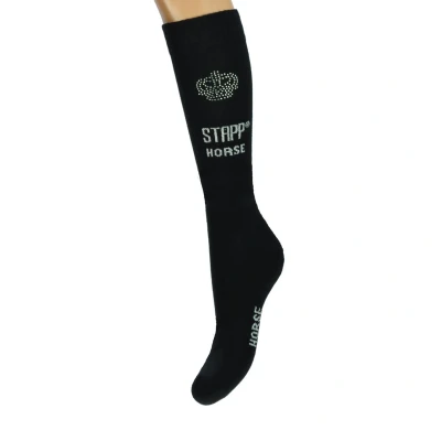 Abbildung von Stapp Horse Reitsocken Crown Schwarz Strass Silber 39 42