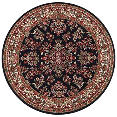 Abbildung von Hanse Home Design Kurzflor Wohnzimmerteppich Orient Zabul Perser Look, Orientalischer Teppich für Esszimmer, Wohnzimmer, Schlafzimmer Blau, 140 cm