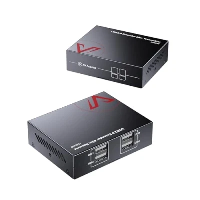 Abbildung von AV Access USB Extender，USB over Ethernet Rj45 über Cat5e/6/6a/7 Bis zu 60m, 4 Port 2.0 für Tastatur/Maus/Gamepad, Two Webcam Work Sync, Supports Windows, MacOS, Android, Linux, No Driver（U2EX50）