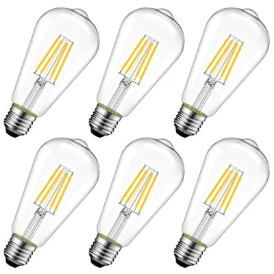 Abbildung von LVWIT 7.5W LED Glühbirne E27 Warmweiß erstezt 75W, Filament Retro Lampe 1055 lm, 2700K für Nostalgie und Beleuchtung im Haus Café Bar (6er Pack)