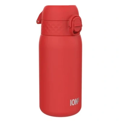 Abbildung von Ion8 Isolierte Edelstahl Trinkflasche, 320 ml, Auslaufsicher, Einhandöffnung, Sichere Verriegelung, Spülmaschinenfest, Klappdeckel, Tragegriff, Leicht zu Reinigen, Langlebig &amp; Kratzfest, Rot