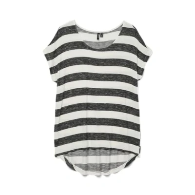 Abbildung von VERO MODA Damen VMWIDE Stripe S/L TOP GA JRS T Shirt, Mehrfarbig (Black Snow White), 36 (Herstellergröße: S)