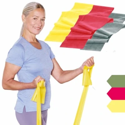 Abbildung von THERABAND Latexfreie Übungsbänder Professionelle Widerstandsbänder für Oberkörper, Unterkörper, und Rumpfübungen, Physiotherapie, Pilates, Heimtraining Reha Gelb, Rot, Grün Leicht