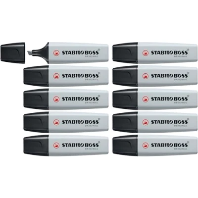 Abbildung von Textmarker STABILO BOSS ORIGINAL Pastel 10er Pack seidengrau