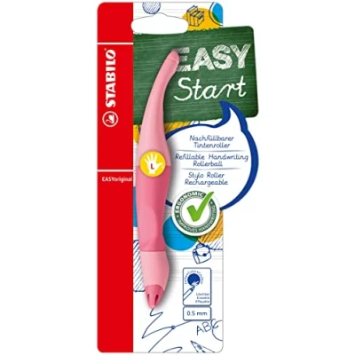 Abbildung von Ergonomischer Tintenroller für Linkshänder STABILO EASYoriginal Pastel in rosiges Rouge blau (löschbar) inkl. Patrone