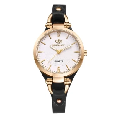 Abbildung von JewelryWe Uhren Damen Leder Klein: Schwarz Vintage Klassische Analog Quarz Armbanduhr Frauen Geschäft Lässige Uhr Damenuhr mit Punk Schmal Dünnem Armband