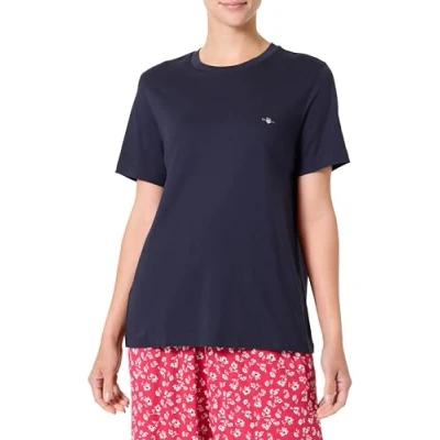 Abbildung von GANT Archive Shield Tshirt basic, Damen, Größe: Medium, Evening blue