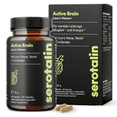 Abbildung von serotalin GENIUS MUSHROOMS Complex Reishi I Lion&#039;s Mane Cordyceps 60 Pilz Komplex Kapseln hochdosiert &amp; ohne Zusatzstoffe Deutsche Produktion Labor getestet Vegan