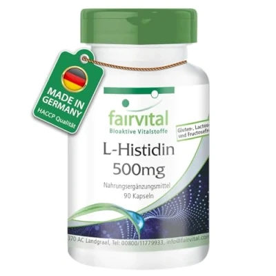 Abbildung von Fairvital L Histidin Kapseln 500mg 90 HOCHDOSIERT VEGAN Aminosäure