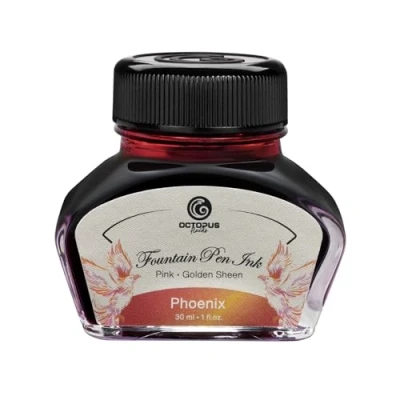 Abbildung von Octopus Fluids Phoenix Sheen Ink, Füllhaltertinte im Tintenglas, Tinte, Orange, 30 ml