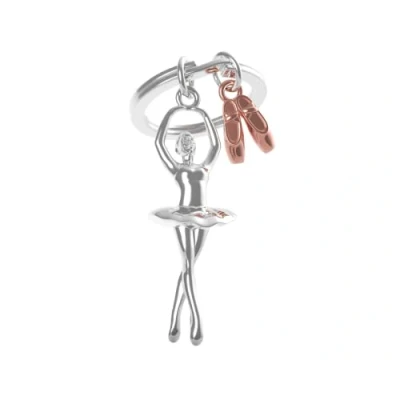 Abbildung von Metalorphose MTM220 02 Schlüsselanhänger Tänzerin mit Hausschuhen, Silber, Roségold, one size
