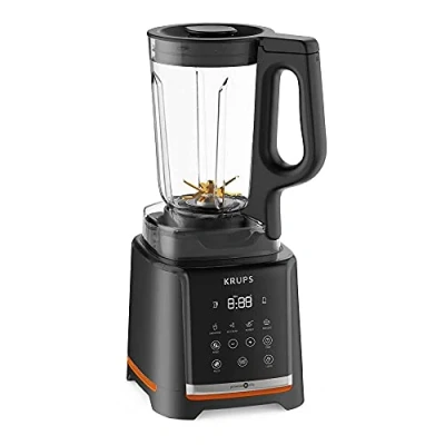 Abbildung von Krups Highspeed Standmixer InfinyMix KB9158 1600 W 5 automatische Programme + manuelle Einstellung Tritanbehälter inkl. Rezeptheft Smoothies, Shakes, Crushed Ice Schwarz
