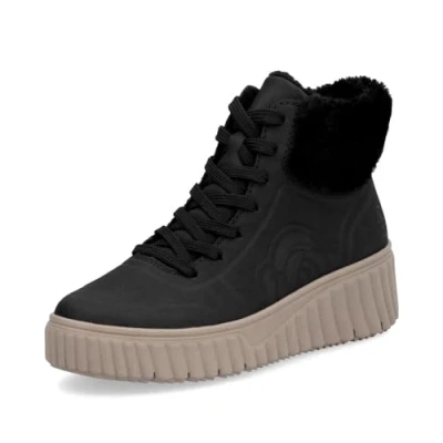 Abbildung von Rieker Damen Schnürstiefeletten N2504, Frauen Stiefeletten, lose Einlage,schnürboots,Winterstiefeletten,Winterschuhe,schwarz (00),36 EU / 3.5 UK
