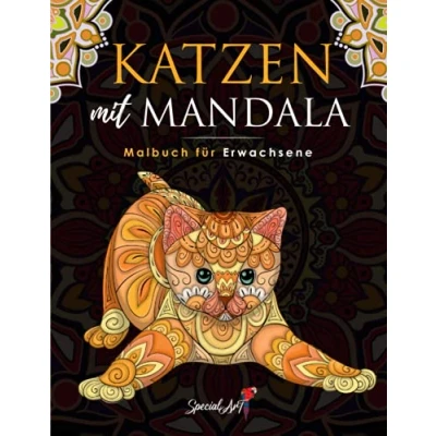 Abbildung von Katzen mit Mandala Malbuch für Erwachsene: Mehr als 50 süße, liebevolle und schöne Katzen. Anti Stress Malbücher entspannenden Designs. ... (Tier Erwachsene, Band 2)