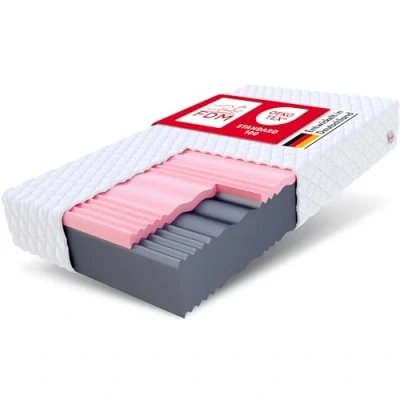 Abbildung von FDM Select Matratze 90x200 cm Kaltschaum Höhe 14 Härtegrad H3 und H4 Visco Schaum Öko Tex Allergikergeeignet Jersey Bezug Waschbar