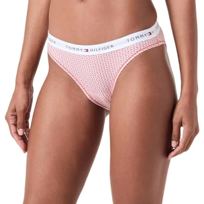 Abbildung von Tommy Hilfiger Damen Slip Bikini Form Print Stretch, Mehrfarbig (Mini Geo Coral Clay), L