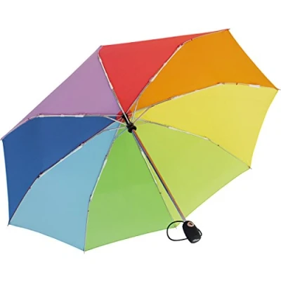 Abbildung von iX brella Leichter Solider Taschenschirm mit Auf Zu Automatik mid Class Regenbogen