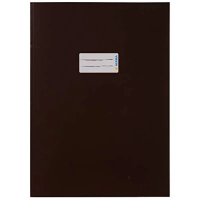 Abbildung von HERMA 19754 Heftumschläge A4 Karton Braun, 10 Stück, Hefthüllen mit Beschriftungsfeld aus stabilem &amp; extra starkem Papier, Heftschoner Set für Schulhefte, farbig