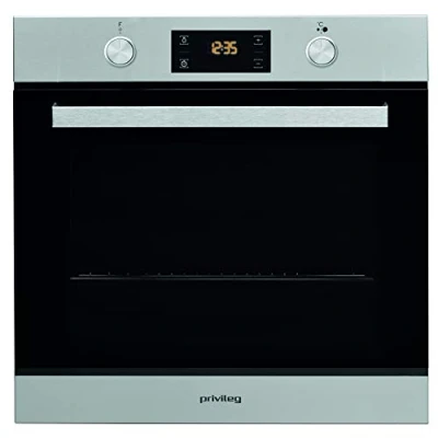 Abbildung von Privileg PBWR6 OH5V IN Einbau Backofen/ 71 L/Hydrolyse Reinigungsfunktion/Multifunktions Umluftbackofen mit 7 Funktionen/Edelstahl/Turn&amp;Go/Click&amp;Clean/Versenkbare Bedienknebel