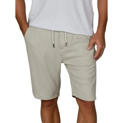 Abbildung von riverso Leinen Shorts Herren Sommer Regular Fit RIVOliver Kurze Hosen Bermuda Knielang Einfarbig, Größe:M, Farbe:Light Sand