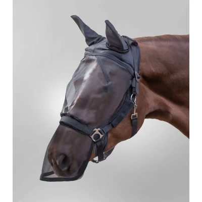 Abbildung von Waldhausen PREMIUM Fliegenmaske, mit Ohren und Nasenschutz Cob Schwarz