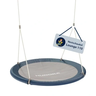 Abbildung von HUDORA Nestschaukel Lounge Höhenverstellbare mit 90/110cm Durchmesser für bis zu 150kg Hängeschaukel geschlossener Sitzfläche Familienschaukel drinnen &amp; draußen