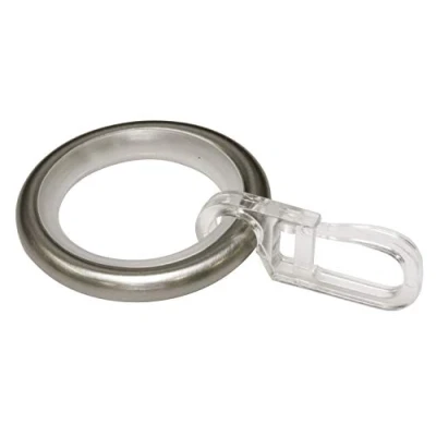 Abbildung von GARDINIA Gardinenringe mit Gleiteinlage und Gardinenhaken, Metall, Für Ø 16 mm, Messing antik, 10 Stück