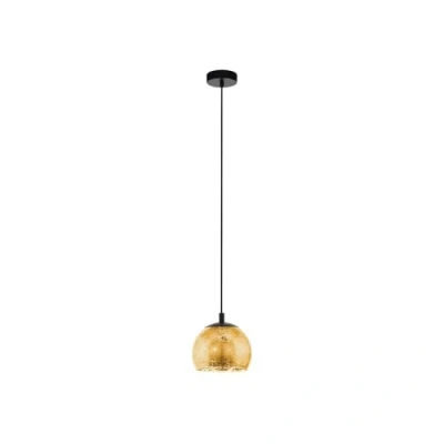Abbildung von EGLO Hängelampe Alabraccin, Pendelleuchte Esstisch, Hängeleuchte aus Metall in schwarz und Glas gold, Esszimmerlampe hängend, E27 Fassung, Ø 19 cm