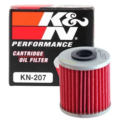 Abbildung von K&amp;N Powersports Ölfilter Kartusche 38x44mm kompatibel mit Beta, Kawasaki, Suzuki, LML (KN 207), Rot